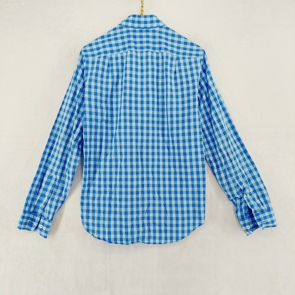 J. Crew Men's Button Front Blue White Checks Business Casual Shirt P6638 - Picture 4 of 11